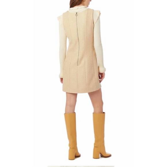 NEW MARIE OLIVER cher metallic tweed dress in ecru/gold - Picture 3 of 3